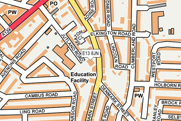 E13 8JN map - OS OpenMap – Local (Ordnance Survey)