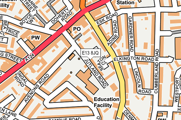 E13 8JQ map - OS OpenMap – Local (Ordnance Survey)