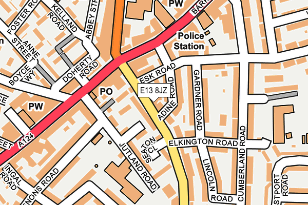 E13 8JZ map - OS OpenMap – Local (Ordnance Survey)