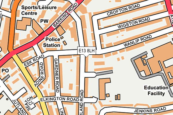 E13 8LH map - OS OpenMap – Local (Ordnance Survey)