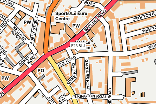 E13 8LJ map - OS OpenMap – Local (Ordnance Survey)