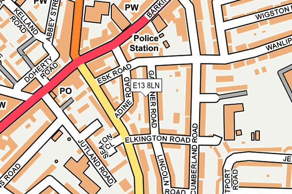 E13 8LN map - OS OpenMap – Local (Ordnance Survey)