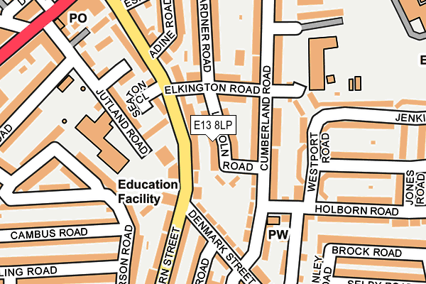 E13 8LP map - OS OpenMap – Local (Ordnance Survey)