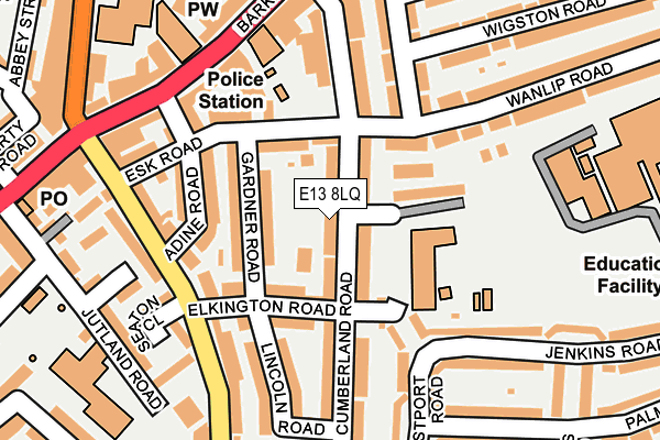 E13 8LQ map - OS OpenMap – Local (Ordnance Survey)