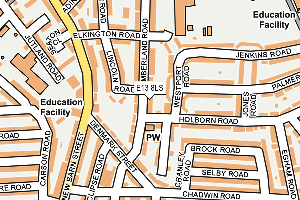 E13 8LS map - OS OpenMap – Local (Ordnance Survey)