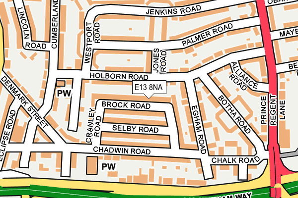 E13 8NA map - OS OpenMap – Local (Ordnance Survey)