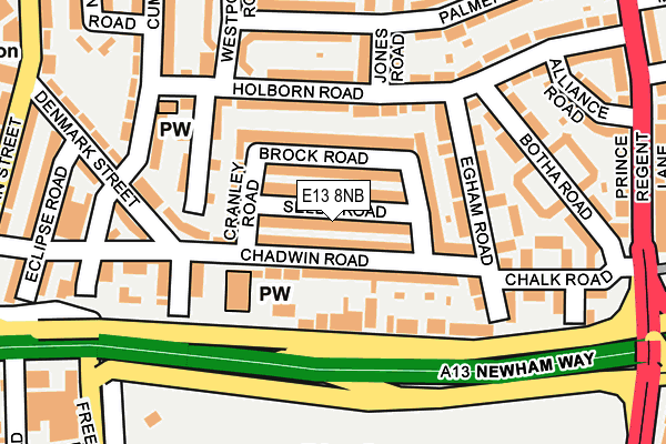 E13 8NB map - OS OpenMap – Local (Ordnance Survey)