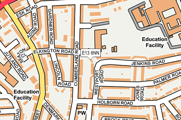 E13 8NN map - OS OpenMap – Local (Ordnance Survey)