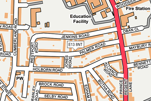 E13 8NT map - OS OpenMap – Local (Ordnance Survey)