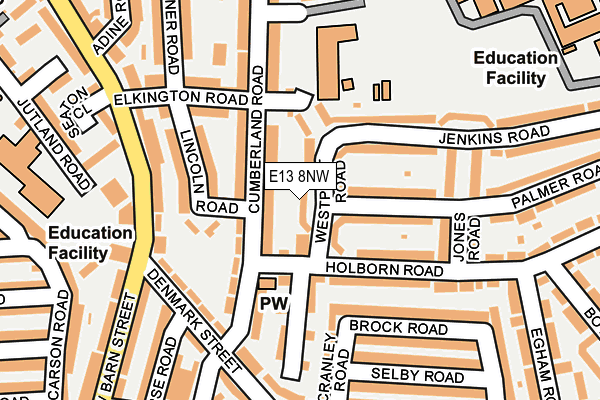 E13 8NW map - OS OpenMap – Local (Ordnance Survey)
