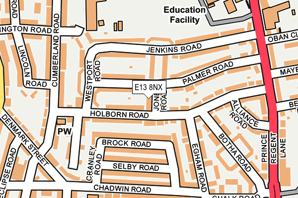 E13 8NX map - OS OpenMap – Local (Ordnance Survey)