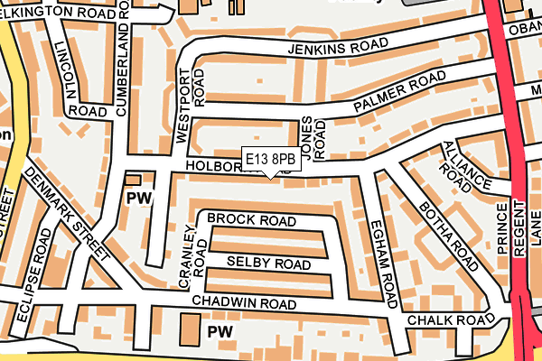 E13 8PB map - OS OpenMap – Local (Ordnance Survey)