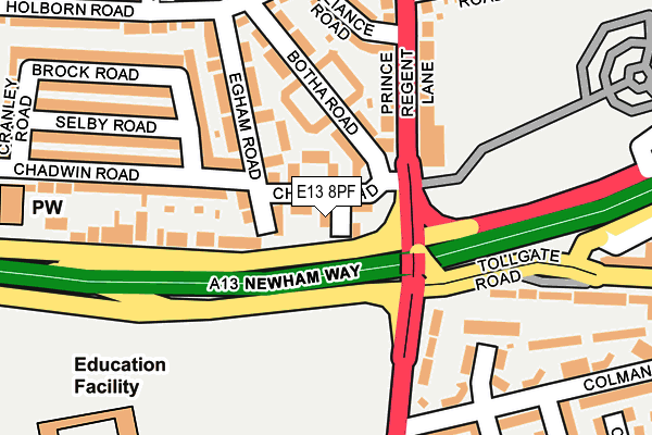 E13 8PF map - OS OpenMap – Local (Ordnance Survey)