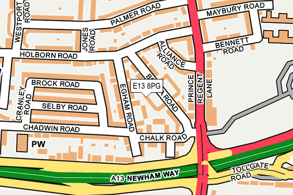 E13 8PG map - OS OpenMap – Local (Ordnance Survey)