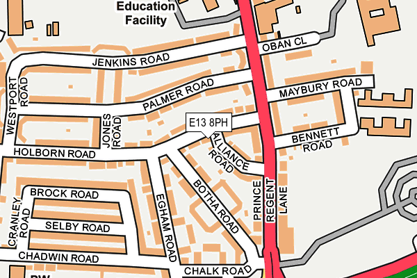 E13 8PH map - OS OpenMap – Local (Ordnance Survey)