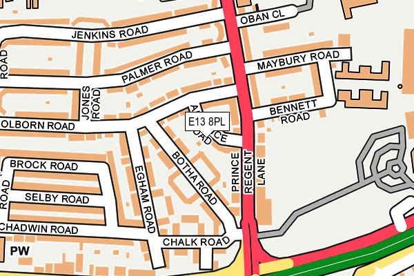 E13 8PL map - OS OpenMap – Local (Ordnance Survey)