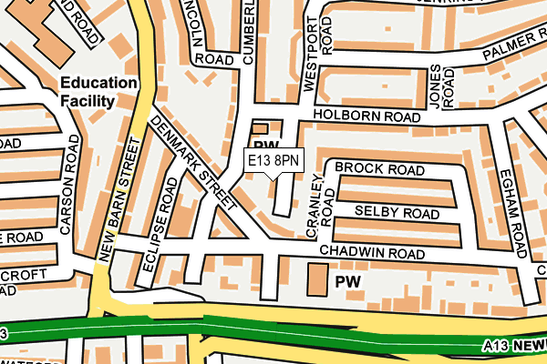 E13 8PN map - OS OpenMap – Local (Ordnance Survey)