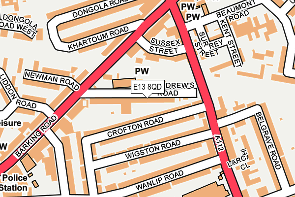 E13 8QD map - OS OpenMap – Local (Ordnance Survey)