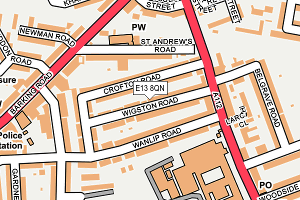 E13 8QN map - OS OpenMap – Local (Ordnance Survey)