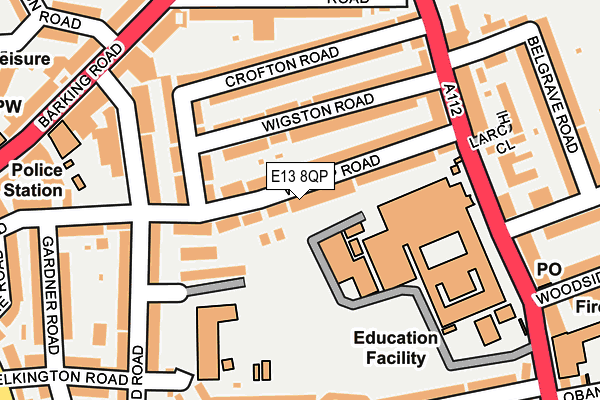 E13 8QP map - OS OpenMap – Local (Ordnance Survey)