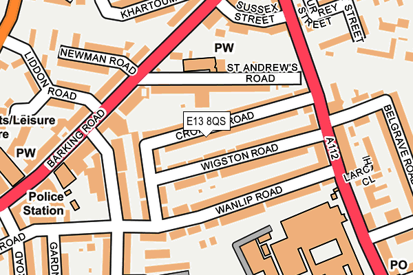 E13 8QS map - OS OpenMap – Local (Ordnance Survey)