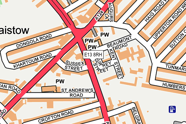 E13 8RH map - OS OpenMap – Local (Ordnance Survey)