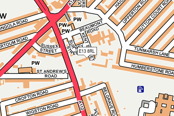 E13 8RL map - OS OpenMap – Local (Ordnance Survey)