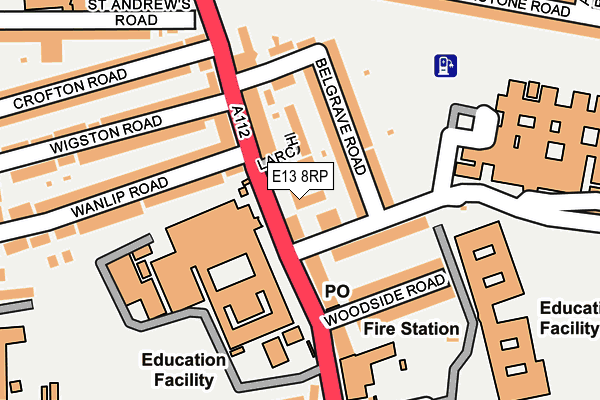 E13 8RP map - OS OpenMap – Local (Ordnance Survey)