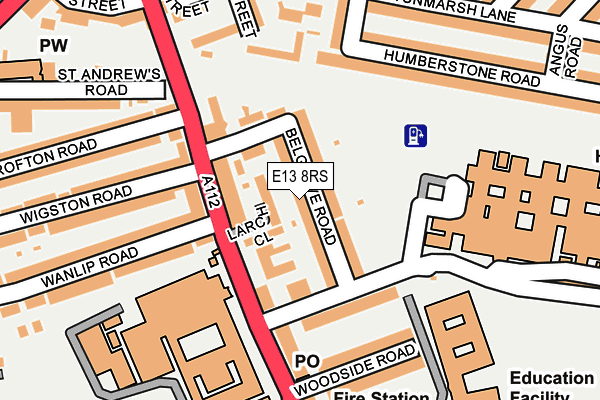 E13 8RS map - OS OpenMap – Local (Ordnance Survey)