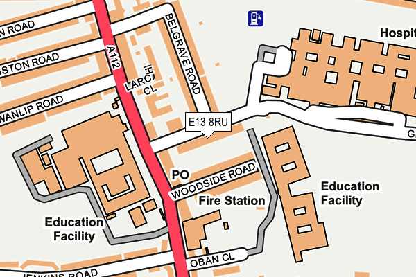 E13 8RU map - OS OpenMap – Local (Ordnance Survey)
