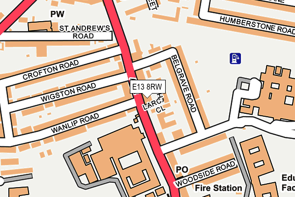 E13 8RW map - OS OpenMap – Local (Ordnance Survey)