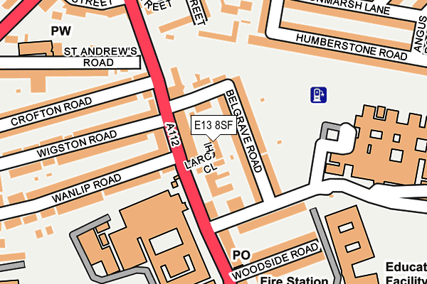 E13 8SF map - OS OpenMap – Local (Ordnance Survey)