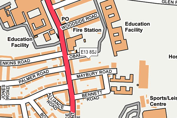 E13 8SJ map - OS OpenMap – Local (Ordnance Survey)