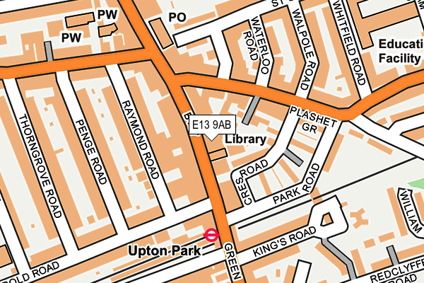 E13 9AB map - OS OpenMap – Local (Ordnance Survey)