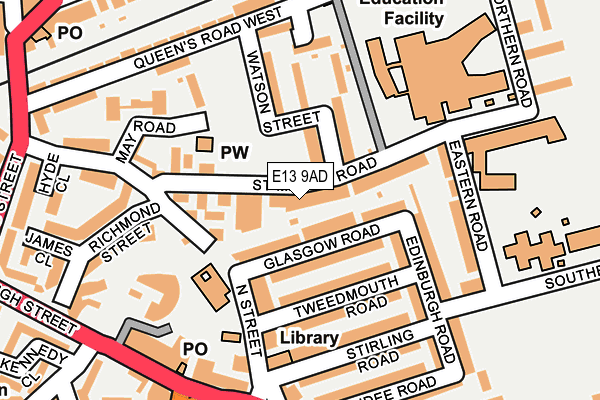 E13 9AD map - OS OpenMap – Local (Ordnance Survey)