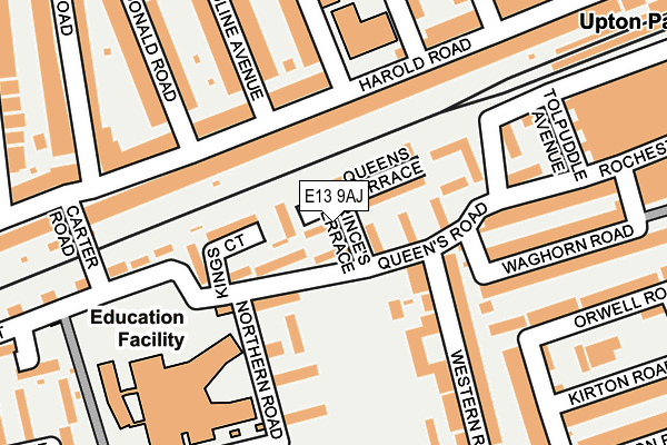 E13 9AJ map - OS OpenMap – Local (Ordnance Survey)