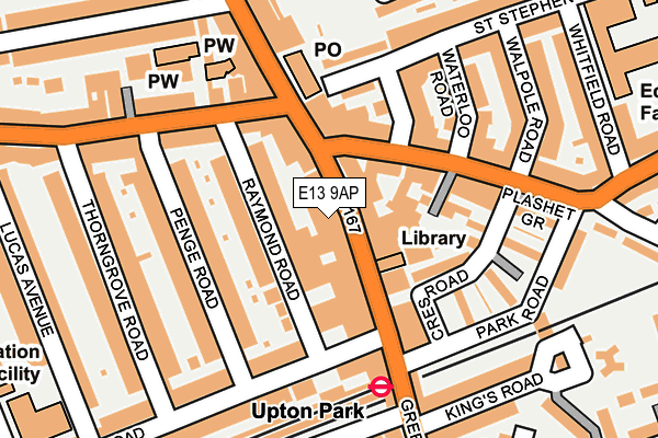 E13 9AP map - OS OpenMap – Local (Ordnance Survey)