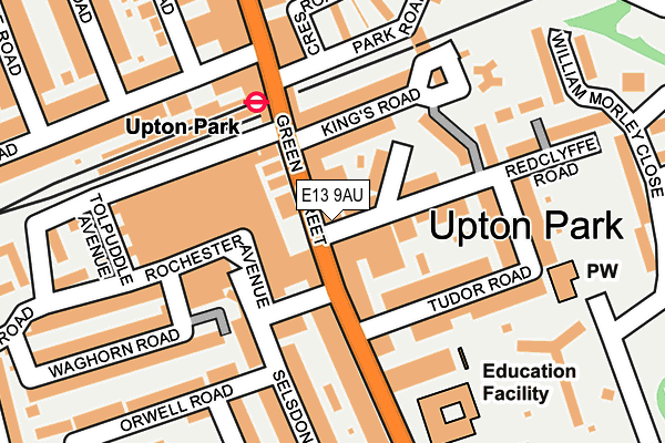 E13 9AU map - OS OpenMap – Local (Ordnance Survey)