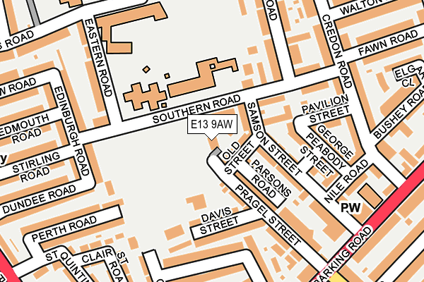 E13 9AW map - OS OpenMap – Local (Ordnance Survey)