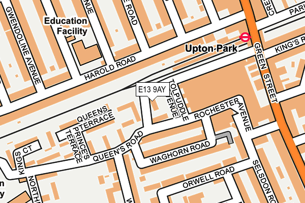 E13 9AY map - OS OpenMap – Local (Ordnance Survey)