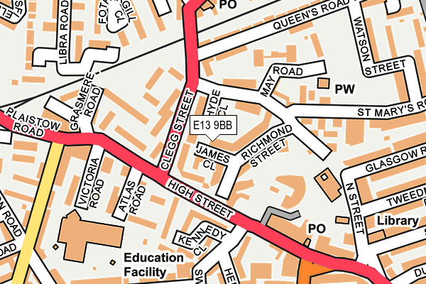 E13 9BB map - OS OpenMap – Local (Ordnance Survey)