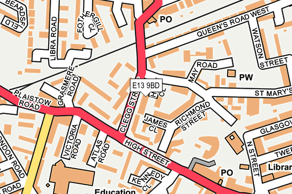 E13 9BD map - OS OpenMap – Local (Ordnance Survey)