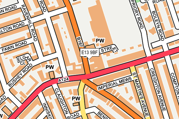 E13 9BF map - OS OpenMap – Local (Ordnance Survey)