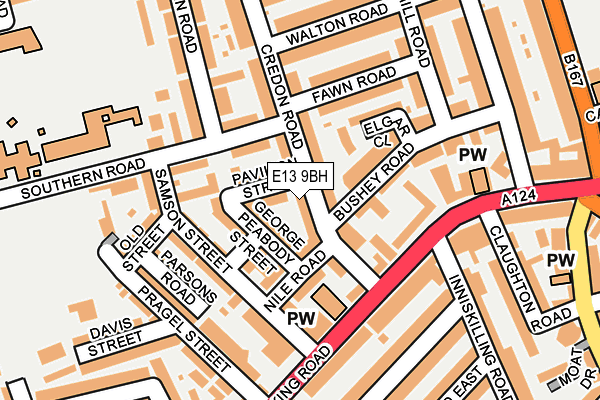 E13 9BH map - OS OpenMap – Local (Ordnance Survey)