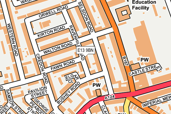 E13 9BN map - OS OpenMap – Local (Ordnance Survey)