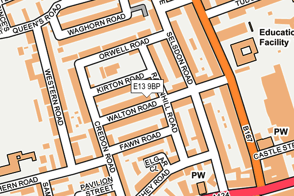 E13 9BP map - OS OpenMap – Local (Ordnance Survey)