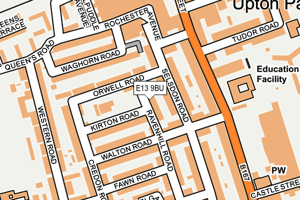 E13 9BU map - OS OpenMap – Local (Ordnance Survey)