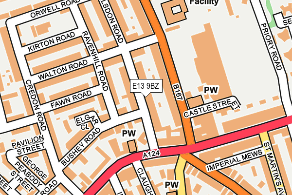 E13 9BZ map - OS OpenMap – Local (Ordnance Survey)