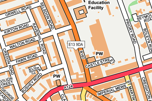 E13 9DA map - OS OpenMap – Local (Ordnance Survey)