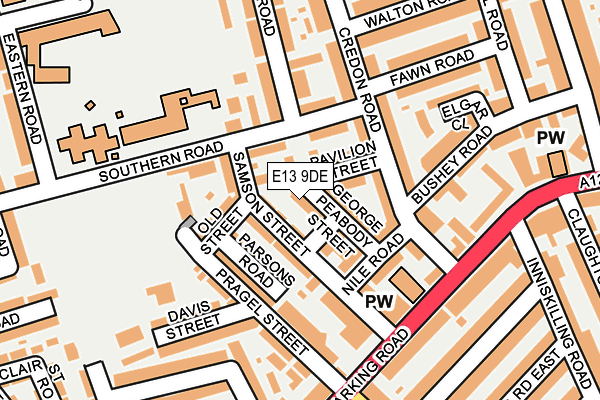 E13 9DE map - OS OpenMap – Local (Ordnance Survey)